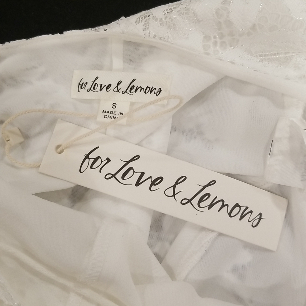 💕FOR LOVE AND LEMONS💕 Frances Lace Maxi Dress ~ White Small S NWT - Picture 15 of 16